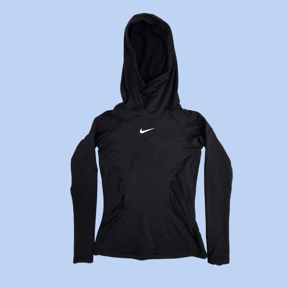 Pullover Nike Women XS Black Hyperwarm Nike Pro Hoodie